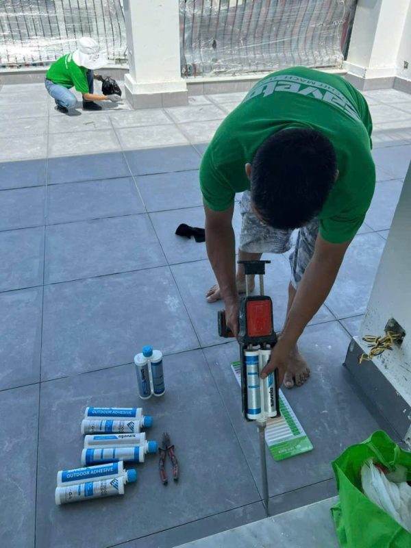 Thi công keo ron epoxy Hóc Môn - đội thợ Kiến Hưng thi công thực tế