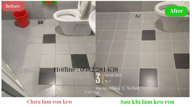 Thi công keo ron epoxy tại TP HCM - hình ảnh trước và sau tại Tân Bình