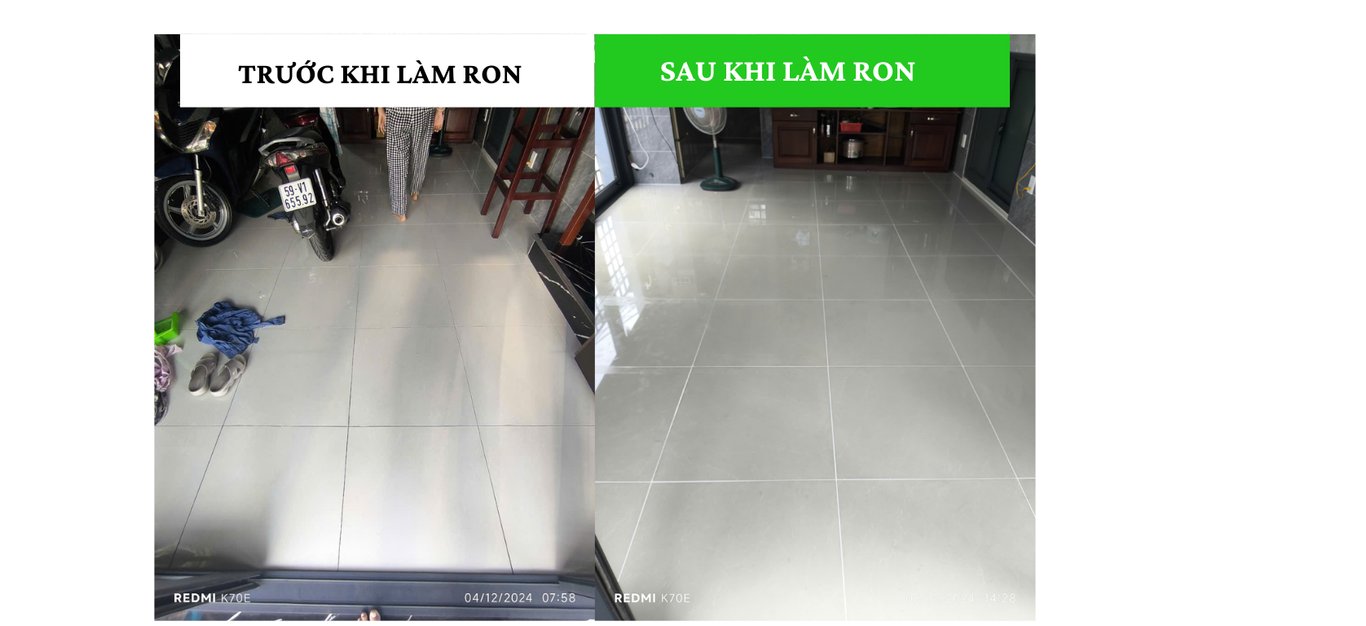Trước và sau khi làm ron sàn nhà