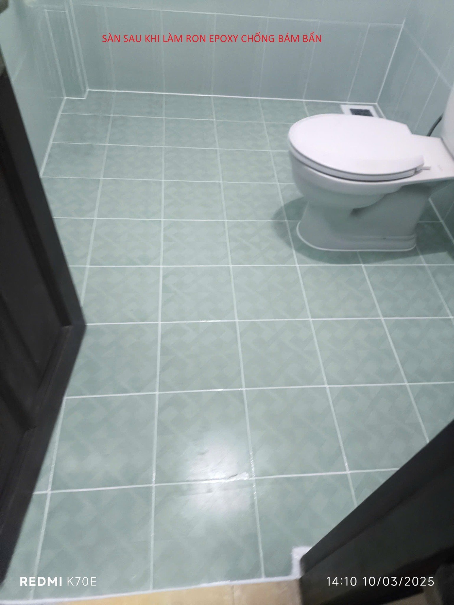 Sàn sau khi làm ron epoxy chống bám bẩn